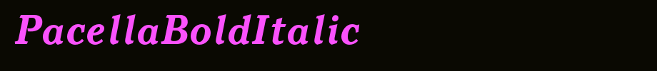 PacellaBoldItalic_英文字体