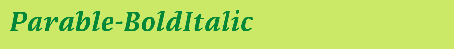 Parable-BoldItalic_ English font