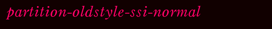 Partition-OldStyle-SSi-Normal_ English font
(Art font online converter effect display)