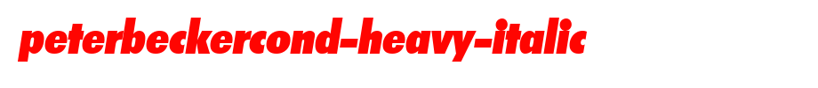 PeterBeckerCond-Heavy-Italic.ttf(字体效果展示)