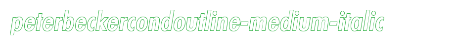 PeterBeckerCondOutline-Medium-Italic.ttf
(Art font online converter effect display)