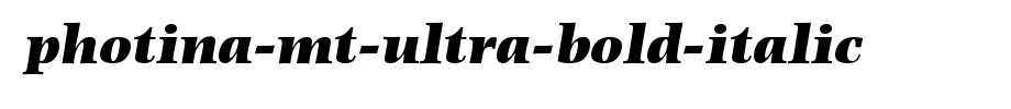 Photina-MT-Ultra-Bold-Italic.ttf
(Art font online converter effect display)