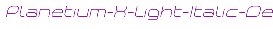 Planetium-X-Light-Italic-Demo_ English font
