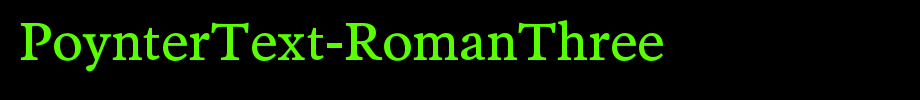 PoynterText-RomanThree_英文字体