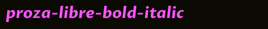 Proza-Libre-Bold-Italic.ttf的文字样式