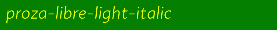 Proza-Libre-Light-Italic.ttf的文字样式