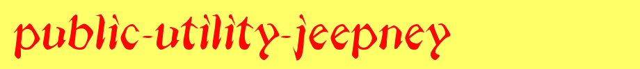 Public-Utility-Jeepney.ttf的文字样式
