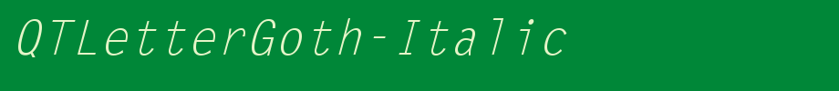 QTLetterGoth-Italic_ English font