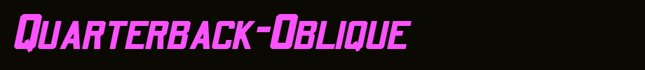 Quarterback-Oblique_英文字体