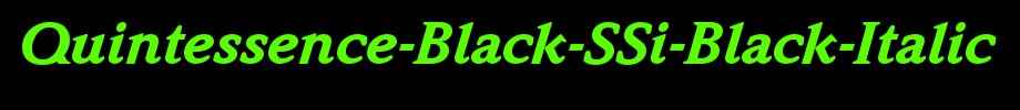 Quintessence-black-SSI-black-italic _ English font