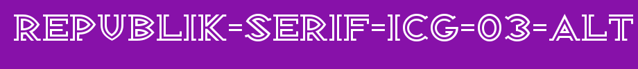 Republik-Serif-ICG-03-Alt.ttf Nice English font
(Art font online converter effect display)