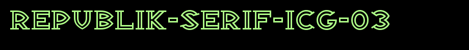 Republik-Serif-ICG-03.ttf nice English font
(Art font online converter effect display)
