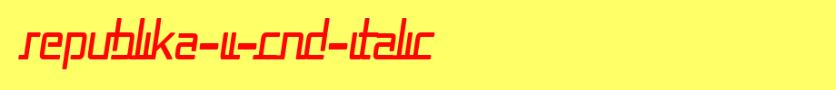Republika-II-Cnd-Italic.ttf nice English font
(Art font online converter effect display)
