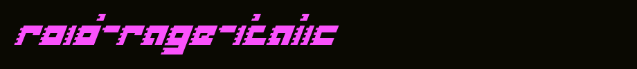 Roid-Rage-Italic.ttf 好看的英文字体的文字样式
