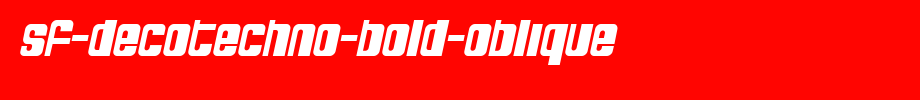 SF-DecoTechno-Bold-Oblique.ttf是一款不错的英文字体下载