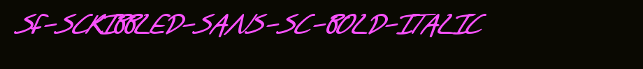 SF-scribbled-sans-sc-bold-italic. TTF is a good English font download
(Art font online converter effect display)
