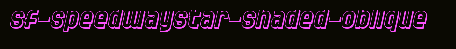 SF-Speedway Star-Shaded-Oblique. TTF is a good English font download
(Art font online converter effect display)
