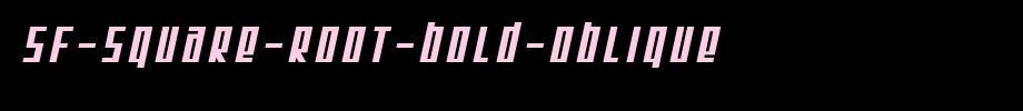 SF-Square-Root-Bold-Oblique.ttf是一款不错的英文字体下载的文字样式