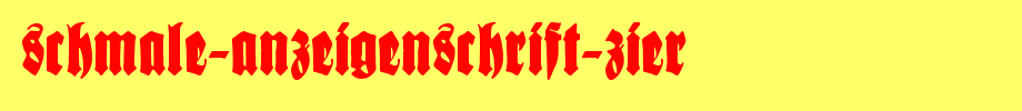 Schmale-Anzeigenschrift-Zier.ttf是一款不错的英文字体下载