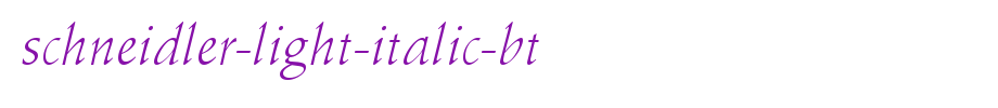Schneidler-Light-Italic-BT.ttf是一款不错的英文字体下载(字体效果展示)
