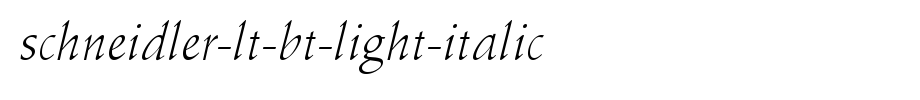 Schneidler-Lt-BT-Light-Italic.ttf是一款不错的英文字体下载