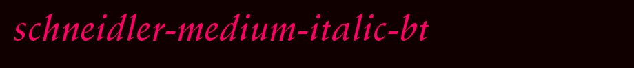 Schneider-medium-italic-bt.ttf is a good English font download
(Art font online converter effect display)