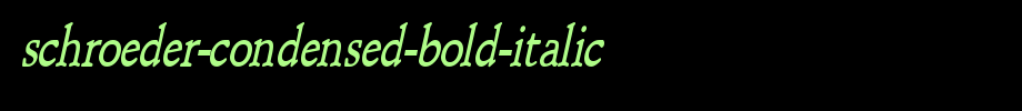 Schroeder-Condensed-Bold-Italic.ttf是一款不错的英文字体下载