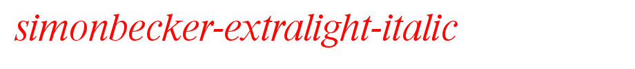 SimonBecker-ExtraLight-Italic.ttf是一款不错的英文字体下载