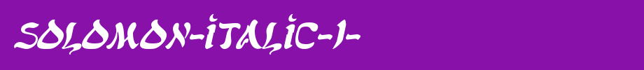 Solomon-Italic-1-.ttf是一款不错的英文字体下载的文字样式