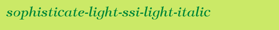Sophisticate-light-SSI-light-italic. TTF is a good English font download
(Art font online converter effect display)
