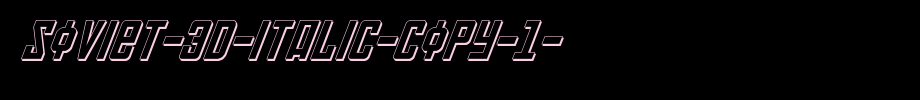 Soviet-3D-Italic-copy-1-.ttf is a good English font download
(Art font online converter effect display)