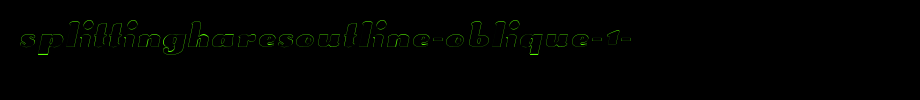 SplittingHaresOutline-Oblique-1-.ttf是一款不错的英文字体下载的文字样式