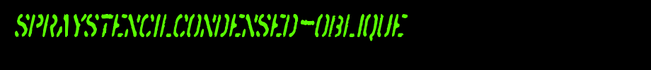 SprayStencilCondensed-Oblique.ttf是一款不错的英文字体下载(字体效果展示)