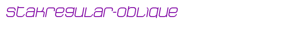 StakRegular-Oblique.ttf是一款不错的英文字体下载(字体效果展示)