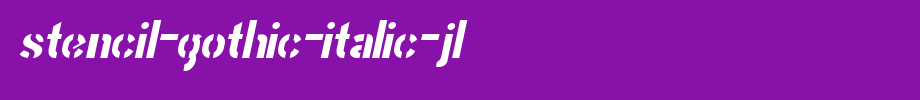 Stencil-Gothic-Italic-JL.ttf is a good English font download
(Art font online converter effect display)