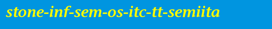 Stone-Inf-Sem-OS-ITC-TT-SemiIta.ttf是一款不错的英文字体下载的文字样式