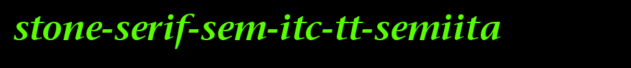 Stone-Serif-Sem-ITC-TT-SemiIta.ttf是一款不错的英文字体下载的文字样式