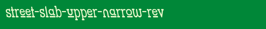 Street-SLAB-upper-narrow-rev.ttf is a good English font download
(Art font online converter effect display)