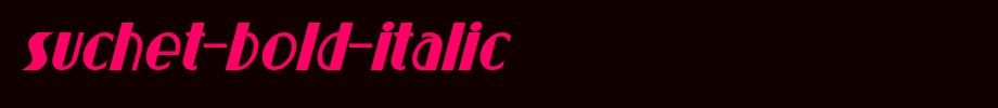 Suchet-Bold-Italic.ttf is a good English font download
(Art font online converter effect display)