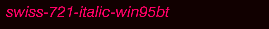 Swiss-721-Italic-Win95BT.ttf is a good English font download
(Art font online converter effect display)
