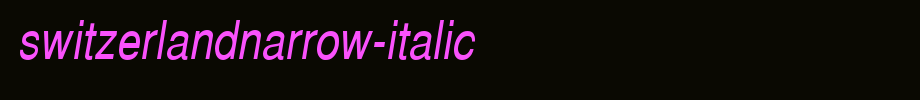 SwitzerlandNarrow-Italic.ttf is a good English font download
(Art font online converter effect display)