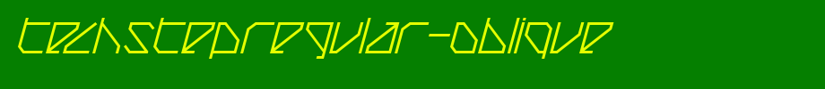 Techstepregull-oblique. TTF type, t letter English
(Art font online converter effect display)