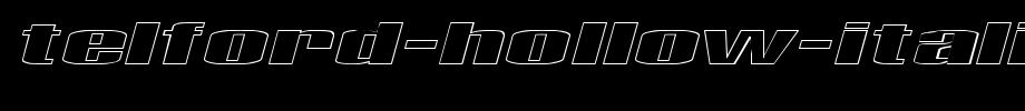 Telford-Hollow-Italic.ttf type, t letter English
(Art font online converter effect display)