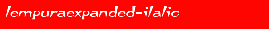 TempuraExpanded-Italic.ttf类型，T字母英文(字体效果展示)
