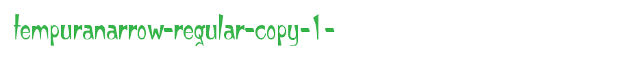 Tempura narrow-regular-copy-1-.TTF type, t letter English