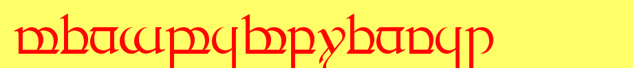 Tengwar-Quenya-1.ttf类型，T字母英文(字体效果展示)