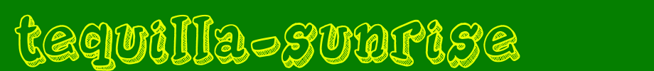 Tequilla-Sunrise.ttf type, t letter English
(Art font online converter effect display)