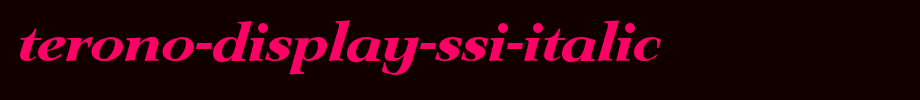 Terono-Display-SSi-Italic.ttf type, t letter English
(Art font online converter effect display)