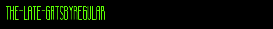 The-Late-GatsbyRegular.ttf type, T letter English
(Art font online converter effect display)