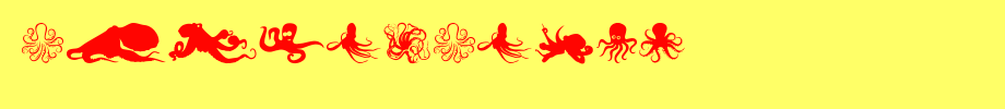 The-Octopus.ttf类型，T字母英文(字体效果展示)